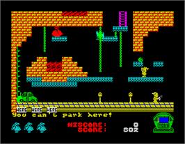 In game image of Chubby Gristle on the Sinclair ZX Spectrum.