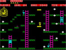 In game image of Chuckie Egg on the Sinclair ZX Spectrum.