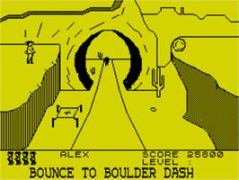 In game image of Cliff Hanger on the Sinclair ZX Spectrum.