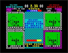 In game image of Cyberball on the Sinclair ZX Spectrum.