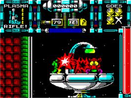 In game image of Dan Dare 3 - The Escape on the Sinclair ZX Spectrum.
