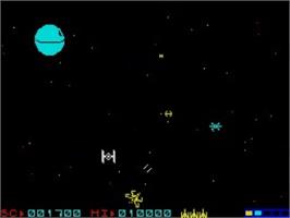 In game image of Death Star Interceptor on the Sinclair ZX Spectrum.