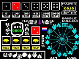 In game image of Dizzy Dice on the Sinclair ZX Spectrum.