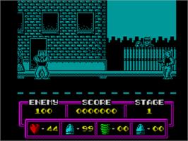 In game image of Drugs Bust, La on the Sinclair ZX Spectrum.
