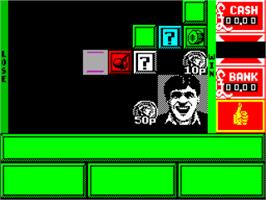 In game image of Emlyn Hughes Arcade Quiz on the Sinclair ZX Spectrum.