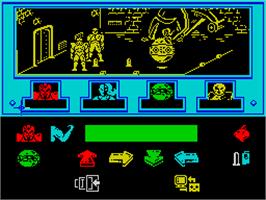 In game image of Enigma Force on the Sinclair ZX Spectrum.