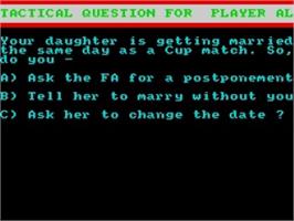 In game image of F.A Cup Football on the Sinclair ZX Spectrum.