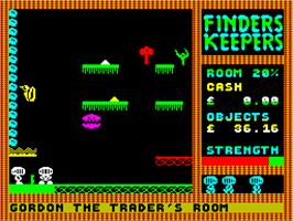 In game image of Finders Keepers on the Sinclair ZX Spectrum.