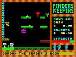 In game image of Finders Keepers on the Sinclair ZX Spectrum.