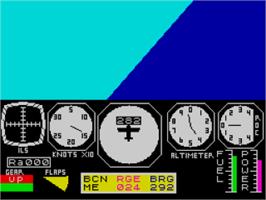 In game image of Flight Simulation on the Sinclair ZX Spectrum.
