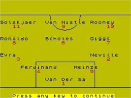 In game image of Football Director - 2 Player Super League on the Sinclair ZX Spectrum.