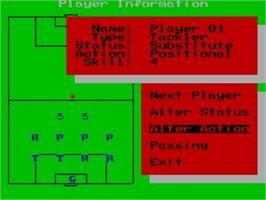 In game image of Football Manager - World Cup Edition on the Sinclair ZX Spectrum.