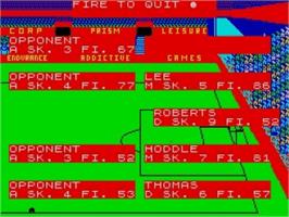 In game image of Football Manager 2 on the Sinclair ZX Spectrum.