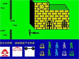 In game image of Friday the 13th on the Sinclair ZX Spectrum.