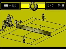 In game image of Grand Prix Tennis on the Sinclair ZX Spectrum.