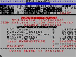 In game image of Great Britain Limited on the Sinclair ZX Spectrum.