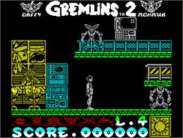 In game image of Gremlins 2: The New Batch on the Sinclair ZX Spectrum.