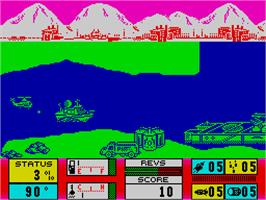 In game image of Gunboat on the Sinclair ZX Spectrum.