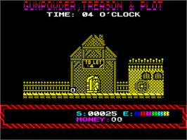 In game image of Gunpowder, Treason And Plot on the Sinclair ZX Spectrum.