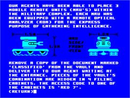 In game image of Hacker 2 - The Doomsday Papers on the Sinclair ZX Spectrum.