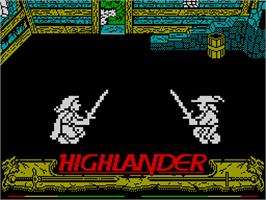 In game image of Highlander on the Sinclair ZX Spectrum.