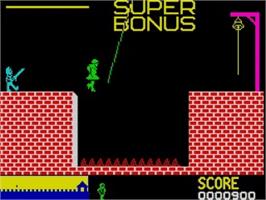 In game image of Hunchback on the Sinclair ZX Spectrum.