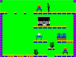 In game image of Impossible Mission on the Sinclair ZX Spectrum.