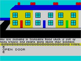 In game image of Inspector Flukeit on the Sinclair ZX Spectrum.