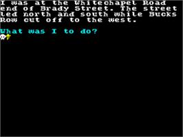 In game image of Jack The Ripper on the Sinclair ZX Spectrum.