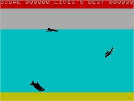 In game image of Jaws Revenge on the Sinclair ZX Spectrum.