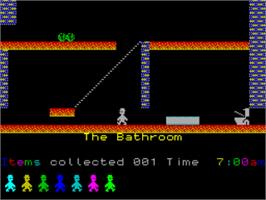 In game image of Jet Set Willy 128k on the Sinclair ZX Spectrum.