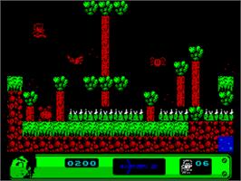 In game image of Justin And The Lost Abbey on the Sinclair ZX Spectrum.