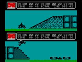 In game image of Kikstart 2 on the Sinclair ZX Spectrum.
