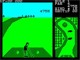 In game image of Konami's Golf on the Sinclair ZX Spectrum.