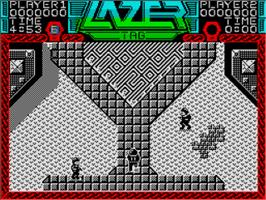 In game image of Lazer Tag on the Sinclair ZX Spectrum.