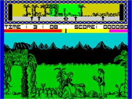 In game image of Legend Of The Amazon Women on the Sinclair ZX Spectrum.