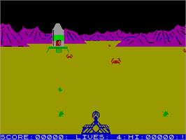 In game image of Luna Crabs on the Sinclair ZX Spectrum.