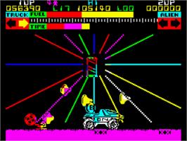 In game image of Lunar Jetman on the Sinclair ZX Spectrum.