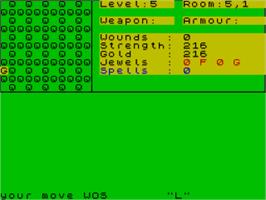 In game image of Mines Of Moria on the Sinclair ZX Spectrum.