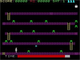 In game image of Mushrooms From Mars on the Sinclair ZX Spectrum.