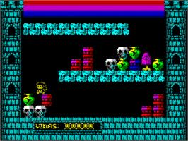 In game image of Nanako In Classic Japanese Monster Castle on the Sinclair ZX Spectrum.