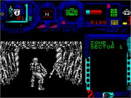In game image of Narco Police on the Sinclair ZX Spectrum.