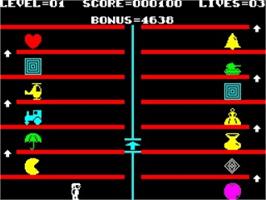 In game image of Nifty Lifty on the Sinclair ZX Spectrum.