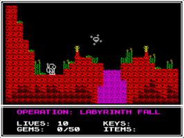 In game image of Operation - Labyrinth Fall on the Sinclair ZX Spectrum.