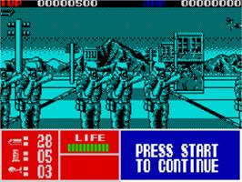 In game image of Operation Thunderbolt on the Sinclair ZX Spectrum.