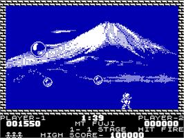 In game image of Pang on the Sinclair ZX Spectrum.