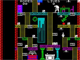 In game image of Plummet on the Sinclair ZX Spectrum.