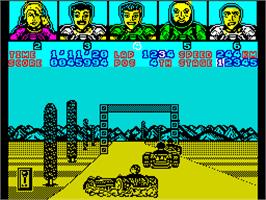 In game image of Power Drift on the Sinclair ZX Spectrum.