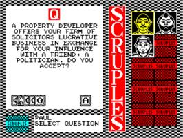 In game image of Question Of Scruples - The Computer Edition, A on the Sinclair ZX Spectrum.