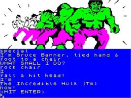 In game image of Questprobe Featuring The Hulk on the Sinclair ZX Spectrum.